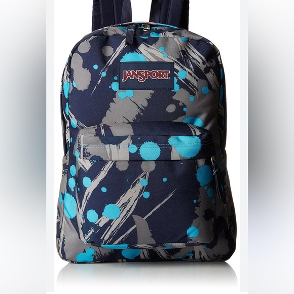 JanSport Superbreak Backpack - Mammoth Blue Super Splash / 16.7H x 13W x 8. - Picture 5 of 7